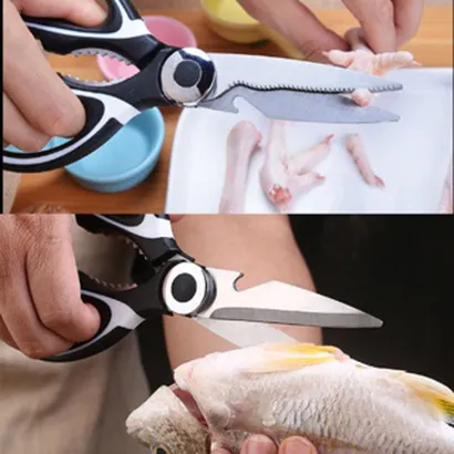 Kéo cắt xương thịt, gà, vịt làm bếp bằng thép đa năng chắc chắn, bền bỉ, có nắp đậy bảo quản - THEA