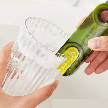 Bàn chải cọ rửa đa năng 3 đầu xoay, dụng cụ cọ rửa ống hút, nắp bình sữa, miệng ly, cốc xoay 360 độ nhỏ gọn - THEA
