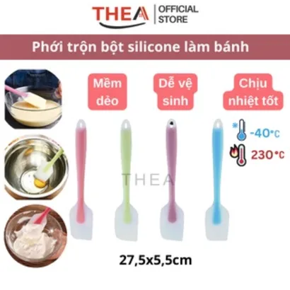 Spatula silicone - phới dẹt silicon trộn bột, vét bột, trộn phết kem - phới làm bánh chịu nhiệt 28cm - THEA