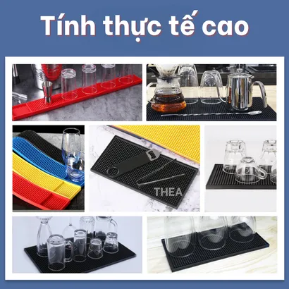 Tấm nhựa PVC lót ly, lót cốc chống thấm nước, lót nồi nóng, Tấm PVC lót bảo vệ bàn bếp, bàn cafe, quầy pha chế - THEA