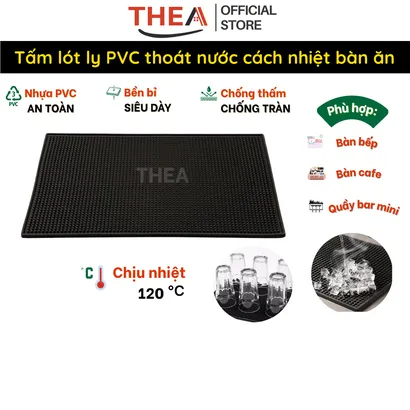 Tấm nhựa PVC lót ly, lót cốc chống thấm nước, lót nồi nóng, Tấm PVC lót bảo vệ bàn bếp, bàn cafe, quầy pha chế - THEA