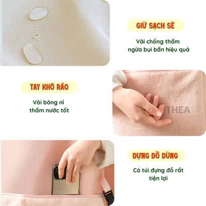 Tạp dề nấu ăn, tạp dề pha chế, chống thấm nước, tạp dề vải, cute mặc vẽ tranh, làm bếp chuyên nghiệp, dễ thương - THEA