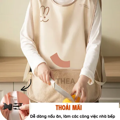 Tạp dề nấu ăn, tạp dề pha chế, chống thấm nước, tạp dề vải, cute mặc vẽ tranh, làm bếp chuyên nghiệp, dễ thương - THEA