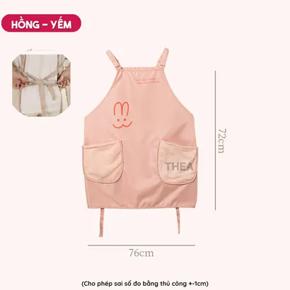 Tạp dề nấu ăn, tạp dề pha chế, chống thấm nước, tạp dề vải, cute mặc vẽ tranh, làm bếp chuyên nghiệp, dễ thương - THEA