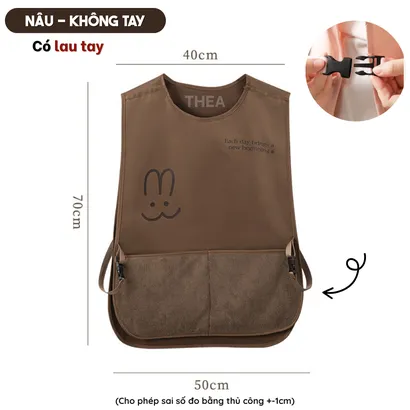 Tạp dề nấu ăn, tạp dề pha chế, chống thấm nước, tạp dề vải, cute mặc vẽ tranh, làm bếp chuyên nghiệp, dễ thương - THEA