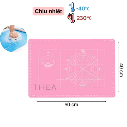 Thảm nhào bột silicone bạch kim làm bánh 60x40cm - THEA KITCHEN