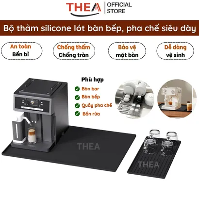 Thảm silicon trải bàn, thảm quầy bar pha chế silicon, tấm lót silicon cách nhiệt, pha chế, lót ly thoát nước - THEA