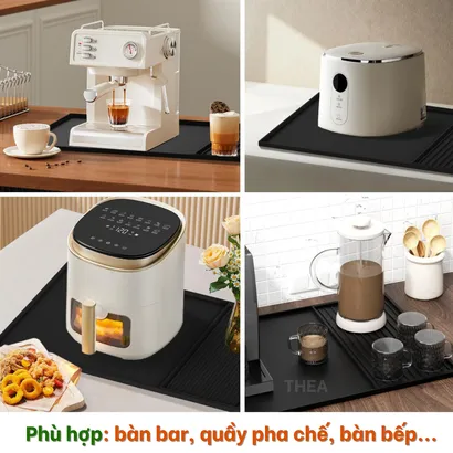 Thảm silicon trải bàn, thảm quầy bar pha chế silicon, tấm lót silicon cách nhiệt, pha chế, lót ly thoát nước - THEA