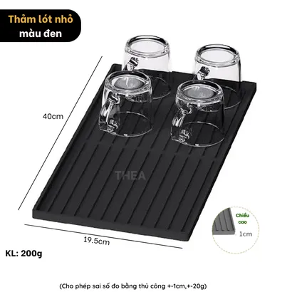 Thảm silicon trải bàn, thảm quầy bar pha chế silicon, tấm lót silicon cách nhiệt, pha chế, lót ly thoát nước - THEA