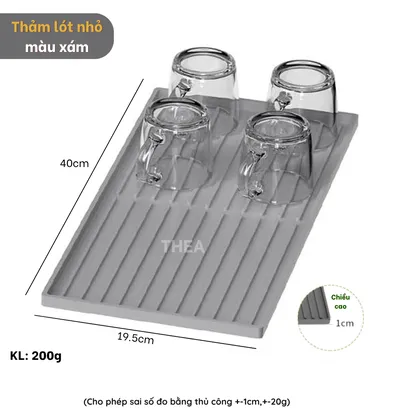 Thảm silicon trải bàn, thảm quầy bar pha chế silicon, tấm lót silicon cách nhiệt, pha chế, lót ly thoát nước - THEA