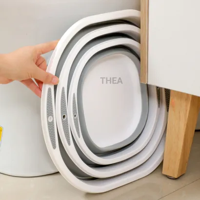 Thau gấp gọn, chậu tắm, rửa mặt, giặt đồ, rửa rau, gấp gọn, xếp gọn size to, nhỏ đa năng tiện lợi - THEA