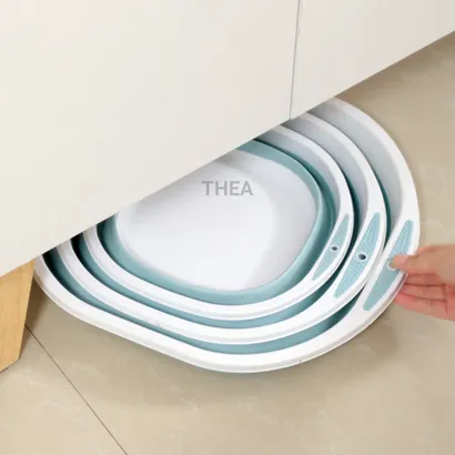 Thau gấp gọn, chậu tắm, rửa mặt, giặt đồ, rửa rau, gấp gọn, xếp gọn size to, nhỏ đa năng tiện lợi - THEA