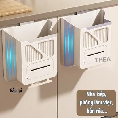 Thùng đựng rác treo treo tủ bếp, nhà vệ sinh, thùng rác nhựa gấp gọn không nắp mini treo cánh tủ bếp, nhà tắm - THEA