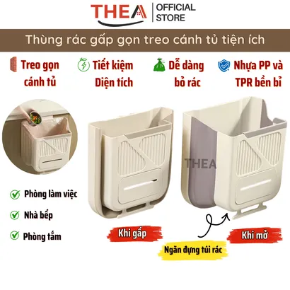 Thùng đựng rác treo treo tủ bếp, nhà vệ sinh, thùng rác nhựa gấp gọn không nắp mini treo cánh tủ bếp, nhà tắm - THEA