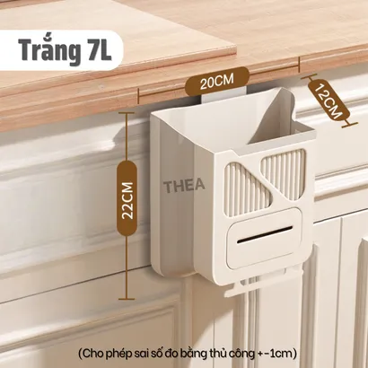Thùng đựng rác treo treo tủ bếp, nhà vệ sinh, thùng rác nhựa gấp gọn không nắp mini treo cánh tủ bếp, nhà tắm - THEA