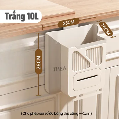 Thùng đựng rác treo treo tủ bếp, nhà vệ sinh, thùng rác nhựa gấp gọn không nắp mini treo cánh tủ bếp, nhà tắm - THEA