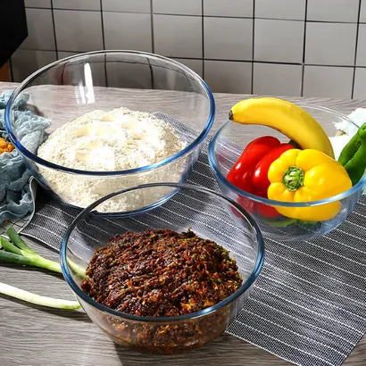 Tô thủy tinh to cao cấp trong suốt chịu nhiệt làm bánh salad - THEA KITCHEN