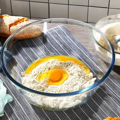 Tô thủy tinh to cao cấp trong suốt chịu nhiệt làm bánh salad - THEA KITCHEN