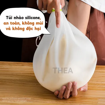 Túi silicon nhào bột, trộn bột làm bánh chống dính, túi đựng thực phẩm silicon - THEA