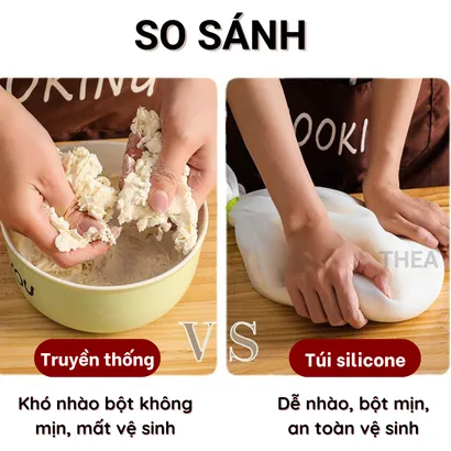 Túi silicon nhào bột, trộn bột làm bánh chống dính, túi đựng thực phẩm silicon - THEA