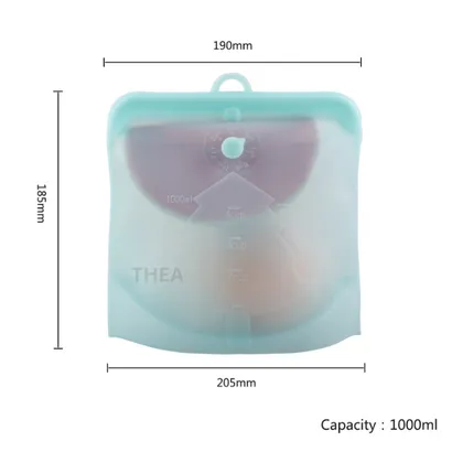 Túi silicone 100% dày đựng bảo quản thực phẩm,đồ ăn,hoa củ quả trái cây tủ lạnh cao cấp không mùi,kín, tái sử dụng- THEA