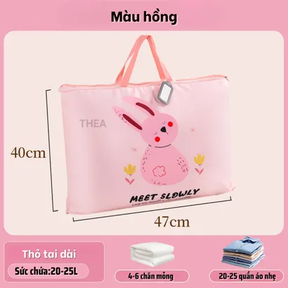 Túi vải đựng quần áo cho bé đi học, túi vải to đựng đồ cho bé, túi đựng chăn, mền, gối cho bé đi học mẫu giáo - THEA