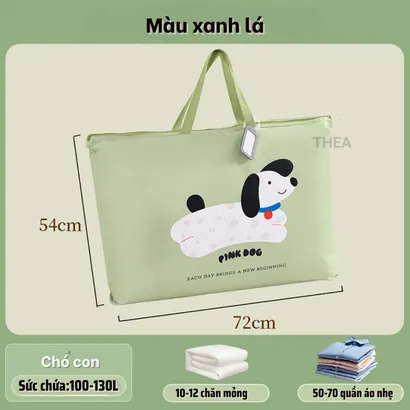 Túi vải đựng quần áo cho bé đi học, túi vải to đựng đồ cho bé, túi đựng chăn, mền, gối cho bé đi học mẫu giáo - THEA