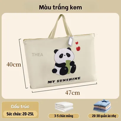 Túi vải đựng quần áo cho bé đi học, túi vải to đựng đồ cho bé, túi đựng chăn, mền, gối cho bé đi học mẫu giáo - THEA