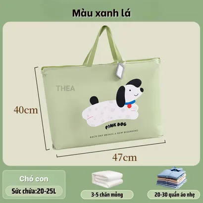 Túi vải đựng quần áo cho bé đi học, túi vải to đựng đồ cho bé, túi đựng chăn, mền, gối cho bé đi học mẫu giáo - THEA