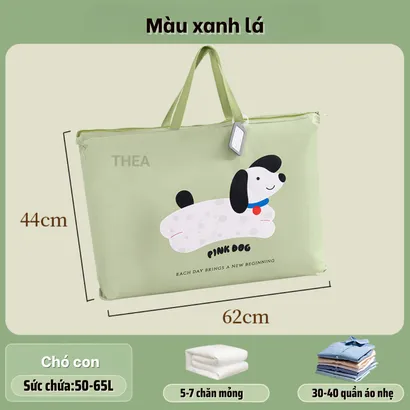 Túi vải đựng quần áo cho bé đi học, túi vải to đựng đồ cho bé, túi đựng chăn, mền, gối cho bé đi học mẫu giáo - THEA