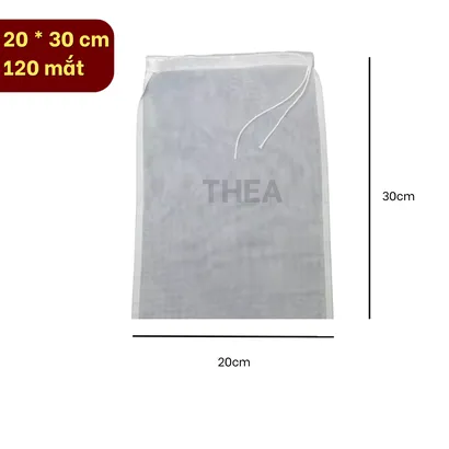 Túi vải lọc trà, sữa đậu nành, sữa hạt, lọc thực phẩm dạng đứng miệng rộng đa năng có dây rút - THEA