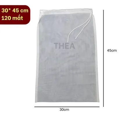 Túi vải lọc trà, sữa đậu nành, sữa hạt, lọc thực phẩm dạng đứng miệng rộng đa năng có dây rút - THEA
