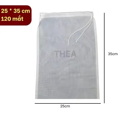 Túi vải lọc trà, sữa đậu nành, sữa hạt, lọc thực phẩm dạng đứng miệng rộng đa năng có dây rút - THEA