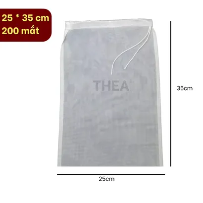 Túi vải lọc trà, sữa đậu nành, sữa hạt, lọc thực phẩm dạng đứng miệng rộng đa năng có dây rút - THEA