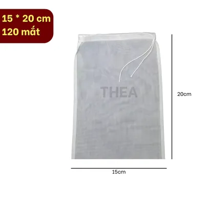 Túi vải lọc trà, sữa đậu nành, sữa hạt, lọc thực phẩm dạng đứng miệng rộng đa năng có dây rút - THEA