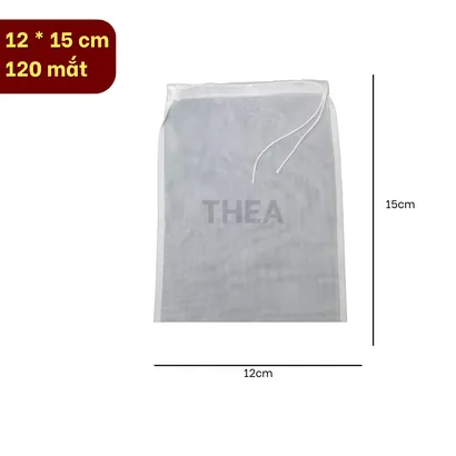 Túi vải lọc trà, sữa đậu nành, sữa hạt, lọc thực phẩm dạng đứng miệng rộng đa năng có dây rút - THEA