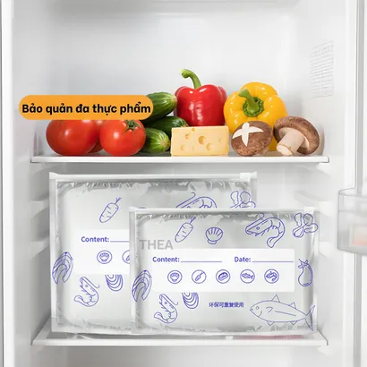 Set 10 túi zip bạc đựng thực phẩm, túi bạc giữ nhiệt, túi nhôm đựng thực phẩm, giữ tươi rau củ, thịt cá - THEA