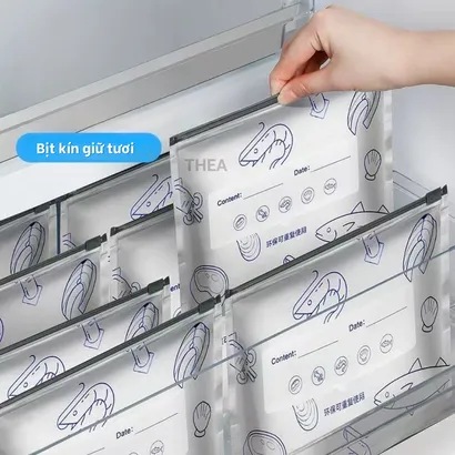 Set 10 túi zip bạc đựng thực phẩm, túi bạc giữ nhiệt, túi nhôm đựng thực phẩm, giữ tươi rau củ, thịt cá - THEA