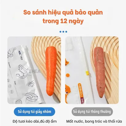 Set 10 túi zip bạc đựng thực phẩm, túi bạc giữ nhiệt, túi nhôm đựng thực phẩm, giữ tươi rau củ, thịt cá - THEA