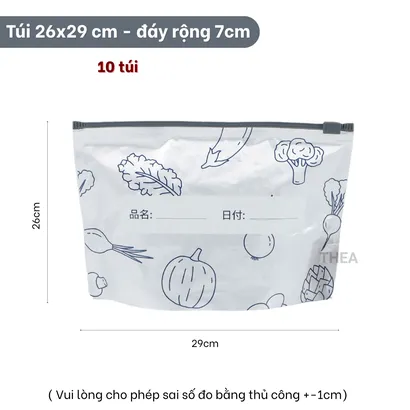 Set 10 túi zip bạc đựng thực phẩm, túi bạc giữ nhiệt, túi nhôm đựng thực phẩm, giữ tươi rau củ, thịt cá - THEA