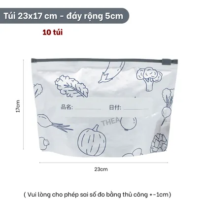 Set 10 túi zip bạc đựng thực phẩm, túi bạc giữ nhiệt, túi nhôm đựng thực phẩm, giữ tươi rau củ, thịt cá - THEA