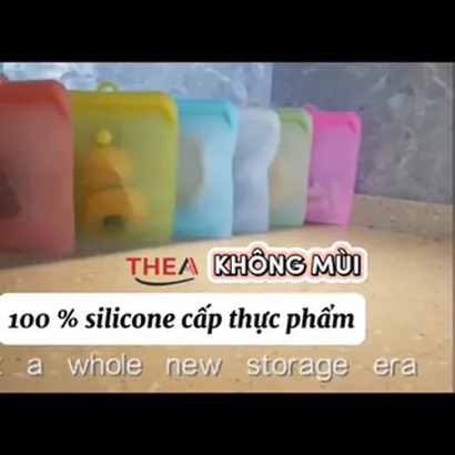 Túi silicone 100% dày đựng bảo quản thực phẩm,đồ ăn,hoa củ quả trái cây tủ lạnh cao cấp không mùi,kín, tái sử dụng- THEA