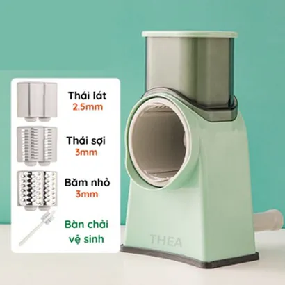 Bộ dụng cụ nạo bào sợi cắt lát rau củ quả đa năng 3 lưỡi dao inox 304 thay thế dễ dàng, tiện dụng bảo vệ tay – THEA