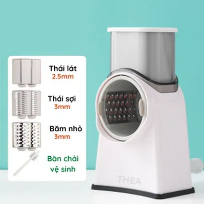 Bộ dụng cụ nạo bào sợi cắt lát rau củ quả đa năng 3 lưỡi dao inox 304 thay thế dễ dàng, tiện dụng bảo vệ tay – THEA