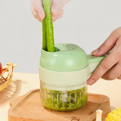 Máy xay thái lát hành tỏi ớt mini cầm tay đa năng 5 in 1 sạc điện - THEA