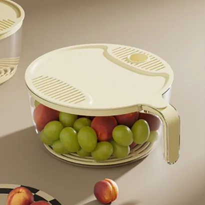 Rổ nhựa có nắp đậy vo gạo rửa đựng đa thực phẩm, rau củ quả, ngũ cốc, đậu hạt, bảo quản trái cây rau củ quả tủ lạnh – THEA