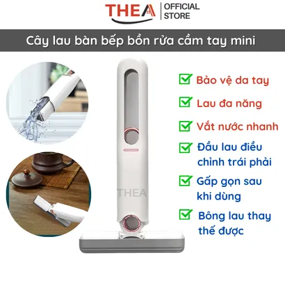 Cây lau kính, bàn bếp mini đa năng thông minh tự vắt cầm tay bảo vệ da tay thấm hút tốt, gấp gọn sau sử dụng - THEA