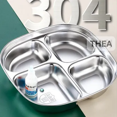 Khay ăn dặm, ăn cơm đựng thức ăn cho bé bằng inox 304 an toàn chia 3-4-5 ngăn nhiều hình đa dạng – THEA