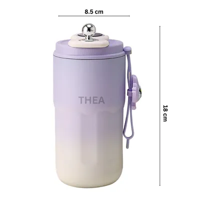 Bình nước giữ nhiệt cao cấp, ly cốc giữ nhiệt coffee mini inox 316 [Mới 2024] có cảm biến nhiệt độ 410ml nắp kín - THEA