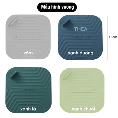 Nắp đậy silicone chặn mùi hôi cống thoát nước bồn rửa chén, miếng silicone chặn rác tóc cho cống nhà tắm, ban công -THEA
